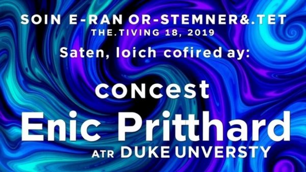 Free concert at Duke University poster with swirling colors and event details.
