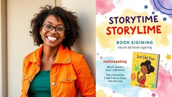 Cheerful author at Musical Storytime with Ebony Lynn Mudd event.