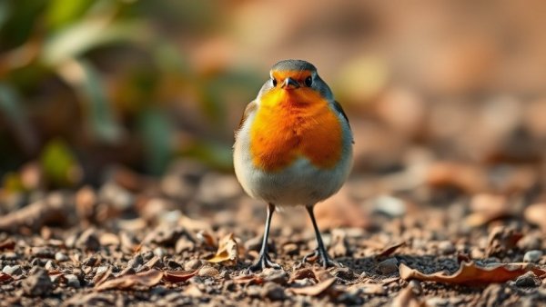 Curious robin during Big Garden Birdwatch 2026, earthy setting