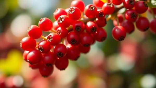 Eco-friendly gardening with vibrant red berries and bokeh in garden.