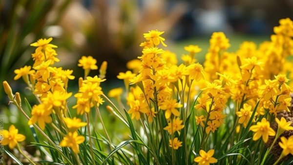 Vibrant yellow winter-flowering plants for bees in nature.