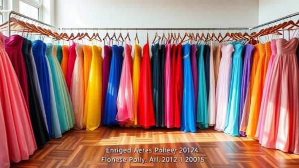 Event featuring free prom dresses on display for Prom Shoppe.