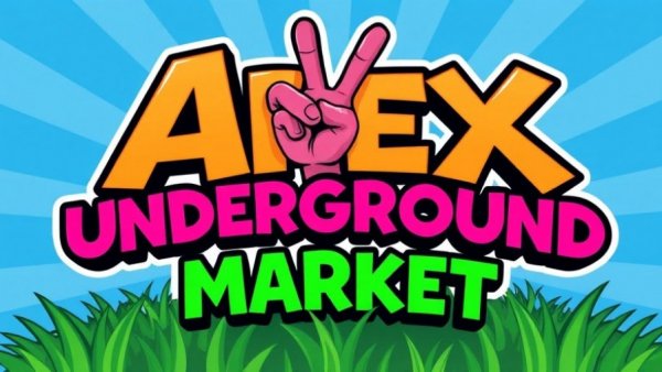 Apex Underground Market logo in vibrant colors and cartoon style.