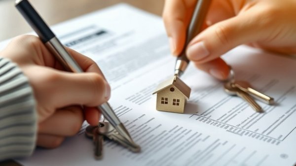 Signing home buying document with a house keychain, highlighting energy efficiency considerations.