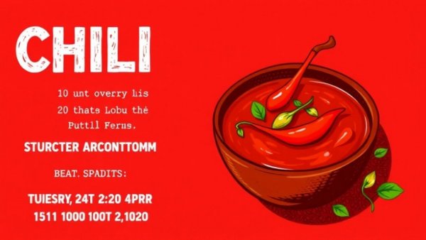 Chili Cook-Off L'Arche North Carolina event poster with chili bowl illustration.