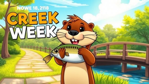 Morrisville Creek Week event poster with cartoon otter.