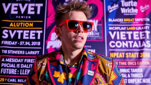 Lunch break music series RTP featuring a musician in vibrant attire.