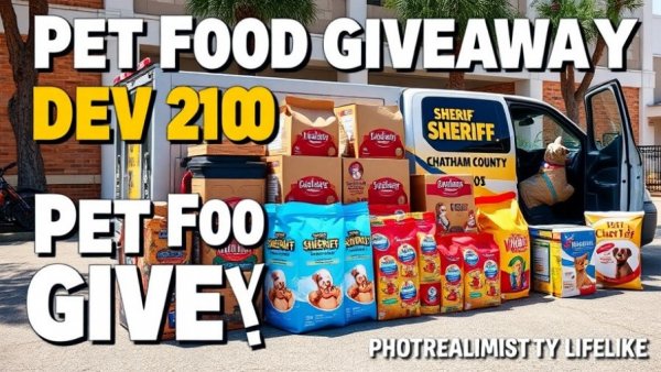 FREE pet food giveaway event hosted by Chatham Sheriff, March 2026.