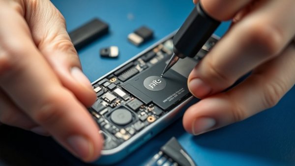 Close-up of smartphone repair, right to repair movement focus.