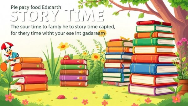 SLP Story Time event flyer for kids in a garden.