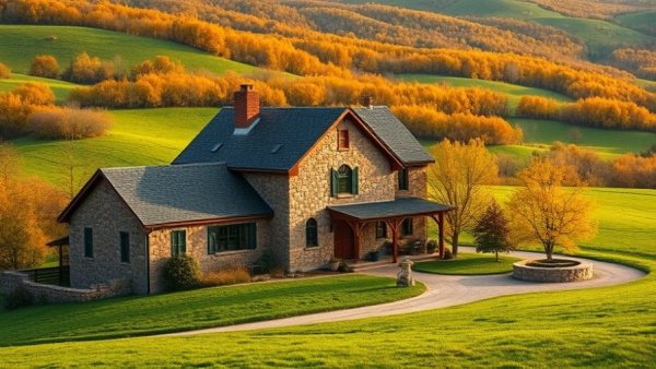 Sustainable agriturismo in Valdobbiadene surrounded by lush greenery.