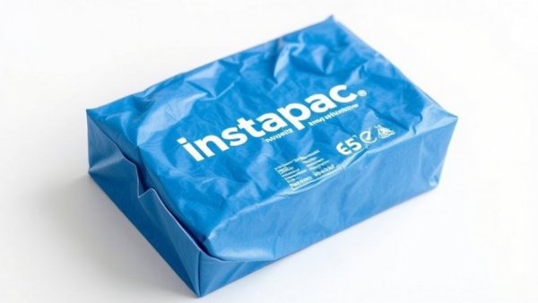 Recycle sealed air Instapak foam packaging on white background.