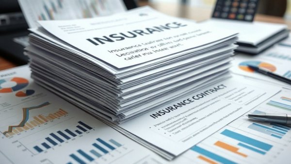 Insurance and contract documents with data graphs on a desk, climate strategy