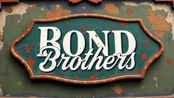 Bond Brothers brewery sign with rustic vibes.