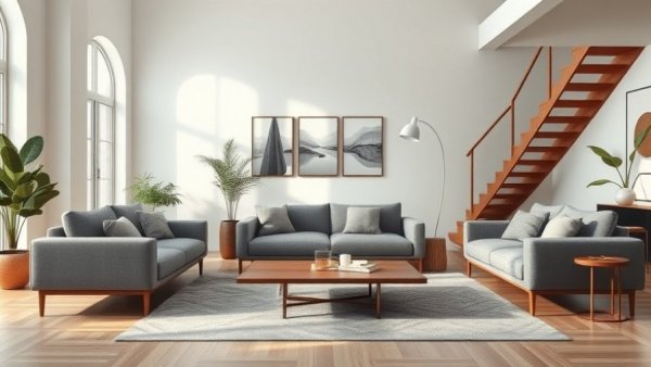 Modern sustainable home decor living room with minimalist design.
