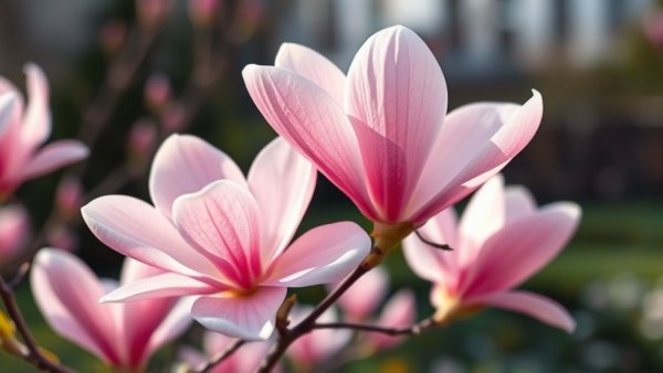 Elegant magnolia flowers as small trees for sustainable gardens