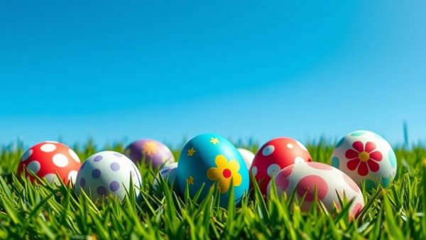 Vibrant Easter eggs in grass for Neighborhood Easter Egg Hunt Raleigh.