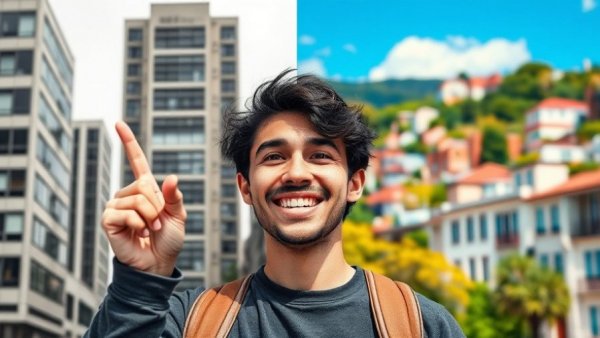 Contrasting urban and scenic backdrop with smiling person, Best Places to Live in Greenville SC.