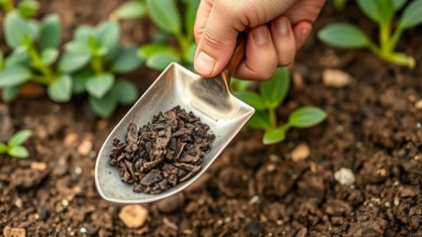Eco-friendly gardening with biochar in a sustainable garden.