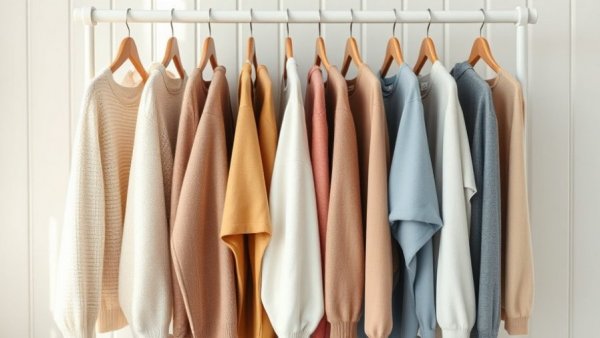 Secondhand clothes online in the UK displayed on a stylish clothing rack.