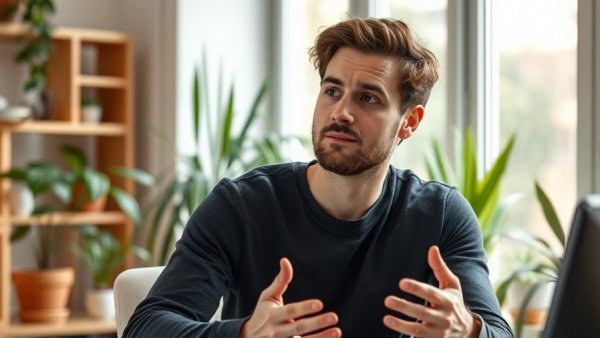 Thoughtful young man discussing Greenville SC housing market.