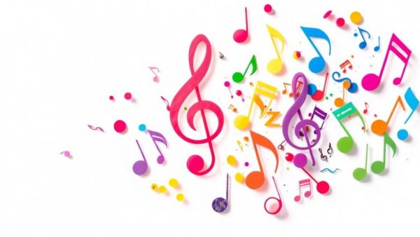 Colorful music notes representing local events