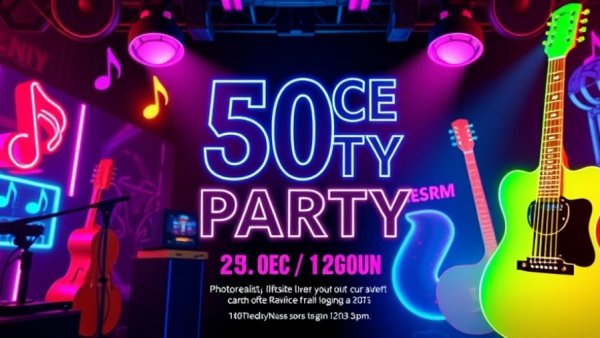 Equity Before Birth Dance Party poster with neon music theme.