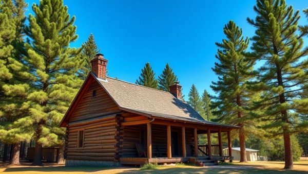 161st Anniversary of Surrender at Bennett Place cabin with trees