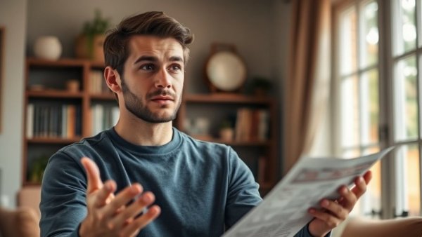 Young man discussing Greenville real estate market indoors