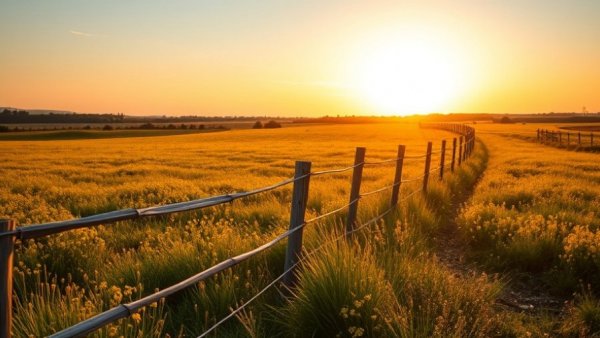 Beautiful split-rail fences in North Carolina at sunset.