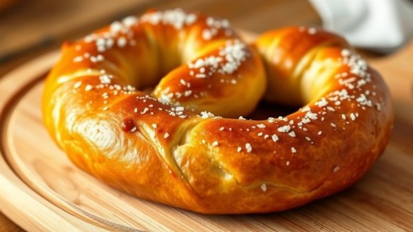 Golden soft pretzel with salt for National Pretzel Day deals.