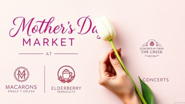 Mother's Day Market in Durham flyer with tulip.