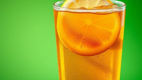 Refreshing iced tea with lemon in a branded cup, free tea for nurses and teachers.