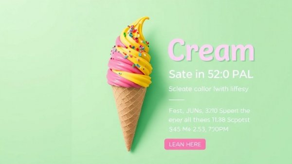 Hymn Sing and Ice Cream event poster with colorful ice cream.