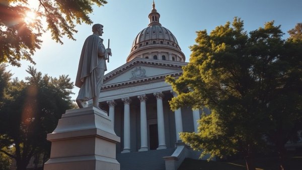 Statue at North Carolina State Capitol for free guided tours