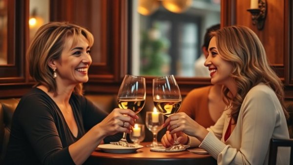 SouthPark dining experiences: women enjoying dinner, cozy booth.