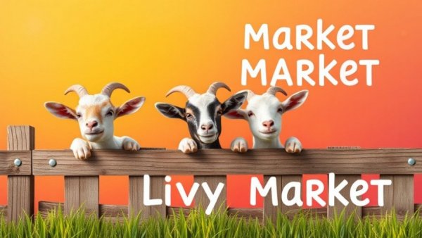 Vibrant Goats and Greens Farmers' Market poster with playful goats.