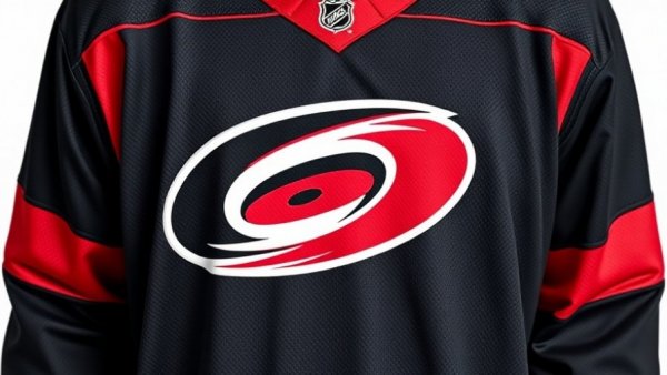 Black Carolina Hurricanes jersey highlighting discounts on fan gear.