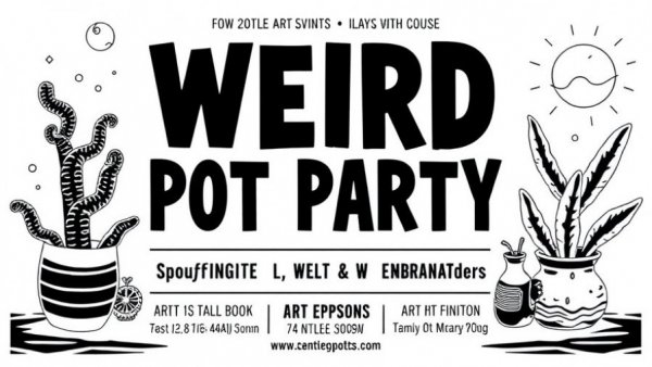 Poster for Weird Pot Party event on Third Friday in Durham.