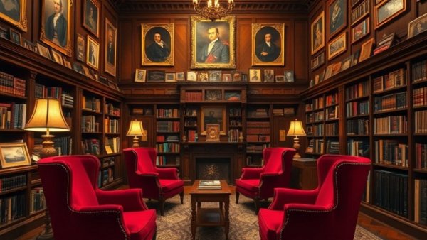 Elegant library interior at book lovers weekend in the Sandhills.