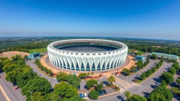 Aerial view of Lenovo Center, potential venue for Stanley Cup watch parties in Raleigh.