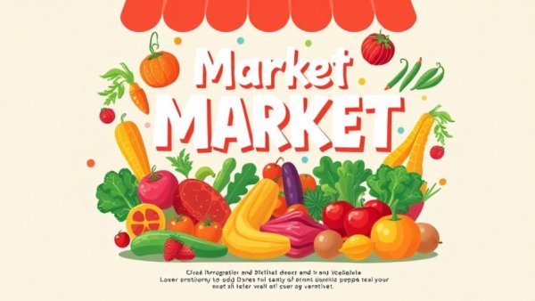 Poster for Free Farmers Market in Durham with colorful produce illustrations.