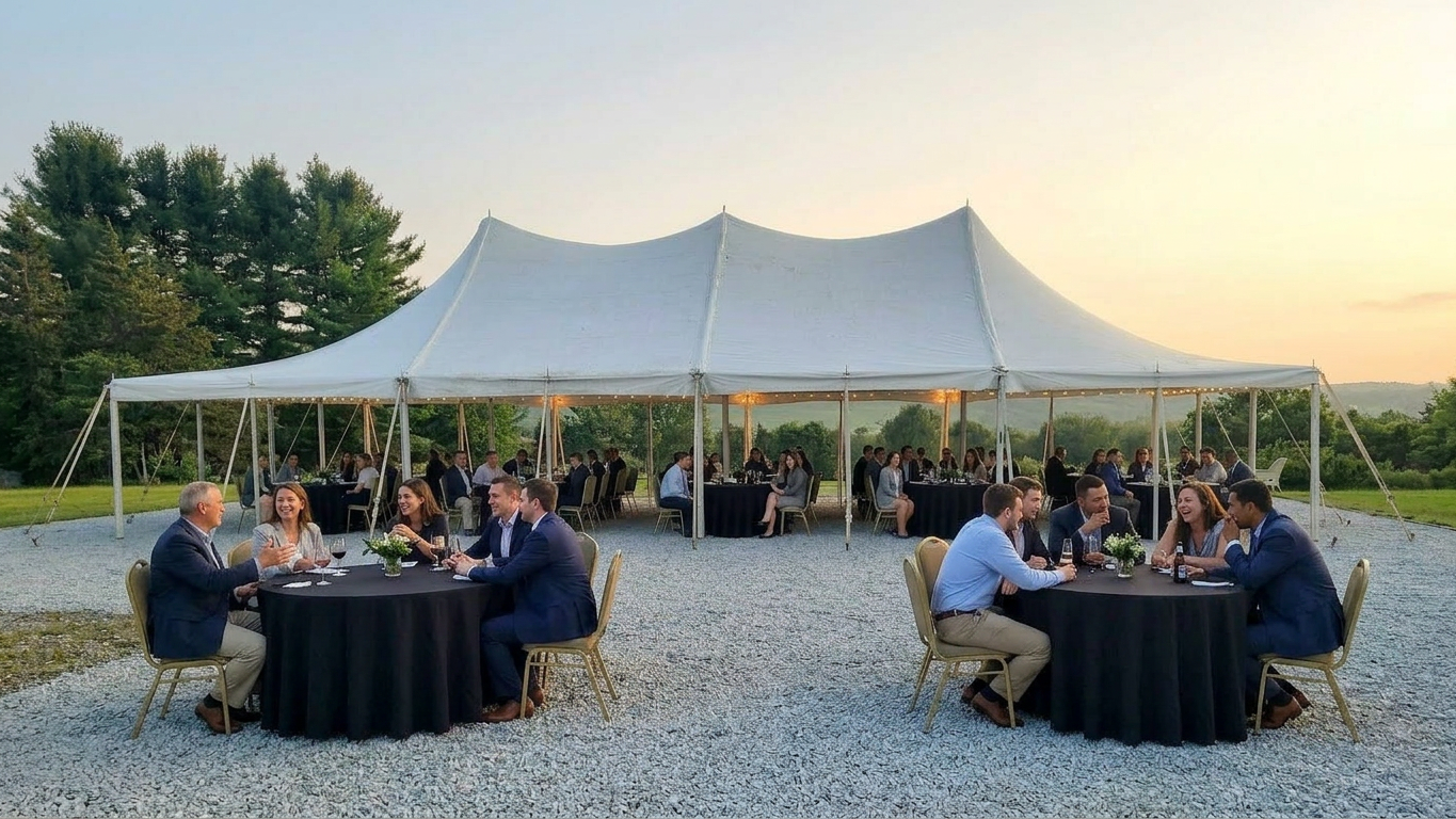 Networking event under the tent