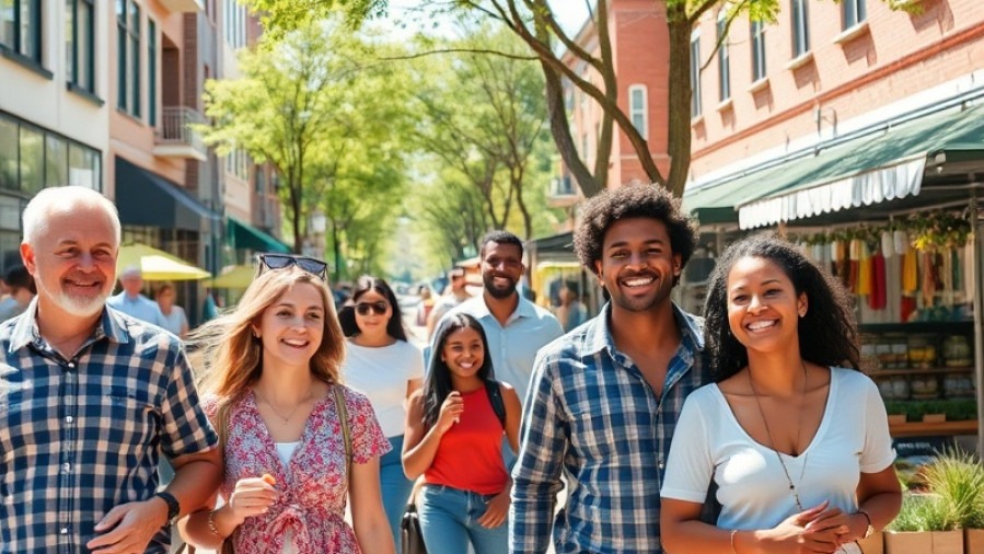 Happy diverse residents enjoying a sunny day in Raleigh-Durham-Chapel Hill.