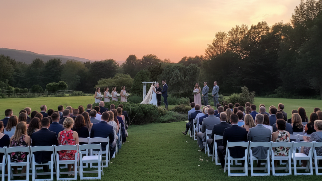 exquisite venue decor, sophisticated charm, arranging, photorealistic, vintage styled reception area with rustic centerpieces, highly detailed, flickering candlelights, low aperture, pastel colors, subtle afternoon light, shot with a 50mm prime lens.