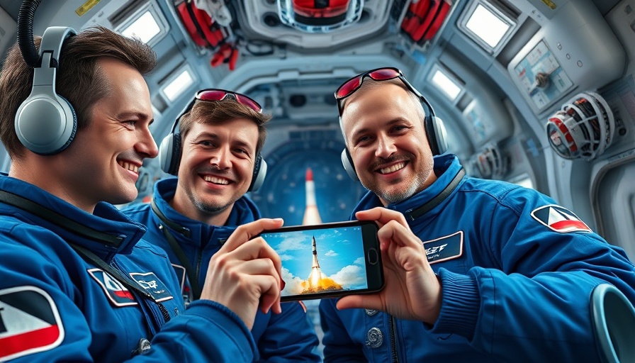 Blue Origin team viewing rocket launch on phone, showcasing excitement.