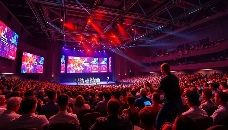Corporate event showcasing brand engagement strategies with large audience.