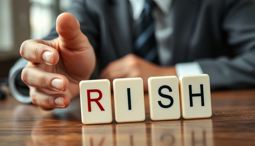 Businessperson managing risk with dominoes, private credit and banks collaboration.