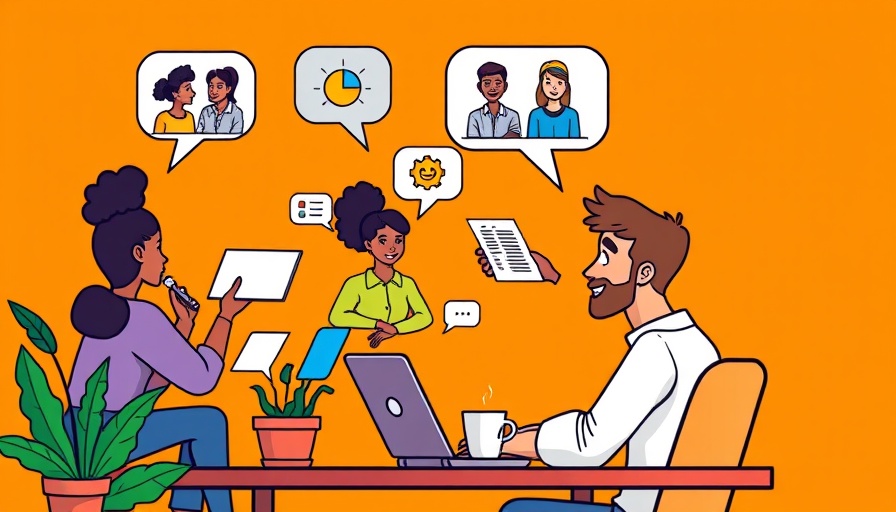 Illustration of people using online sticky notes apps in a cartoon style.