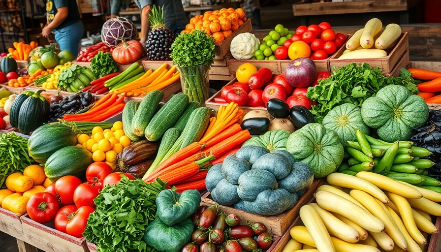 Fresh produce at Triangle Farmers Markets, vibrant display of vegetables.